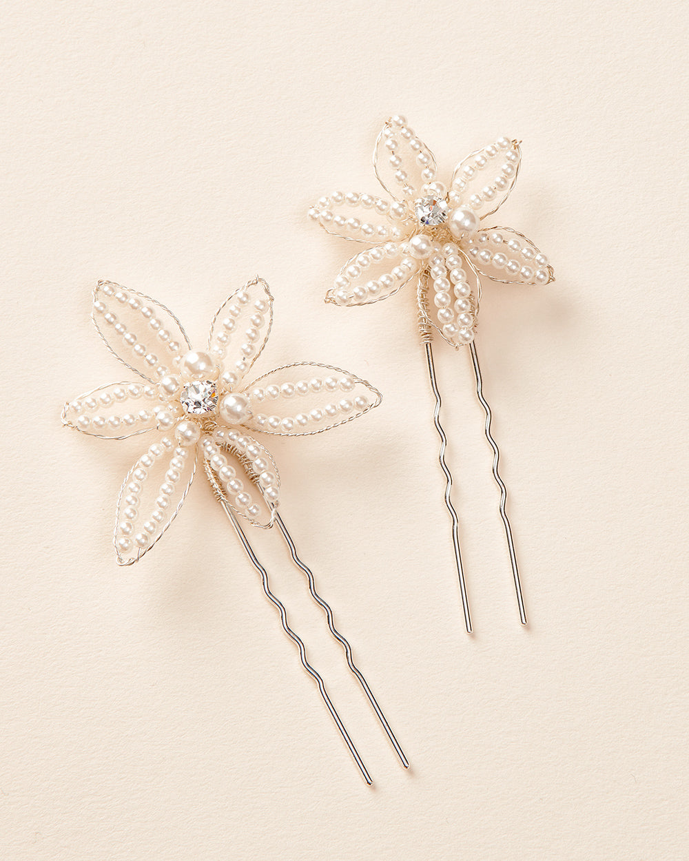 Cosamia Pearl Hair Pins Set of 2 - Elegant Hair Accessories for Bridal, Prom & Special Occasions