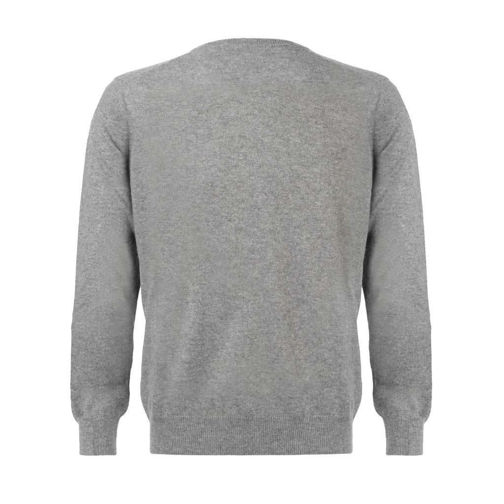 Premium 12GG Cashmere Crew Neck Sweater for Men - Soft & Warm Grey Pullover - Perfect for Office, Travel & Casual Wear