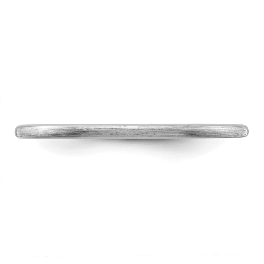 10K White Gold 1.2mm Half Round Satin Stackable Band Ring - Dainty Women's Fine Jewelry for Everyday Wear, Anniversary & Birthday Gifts for Her