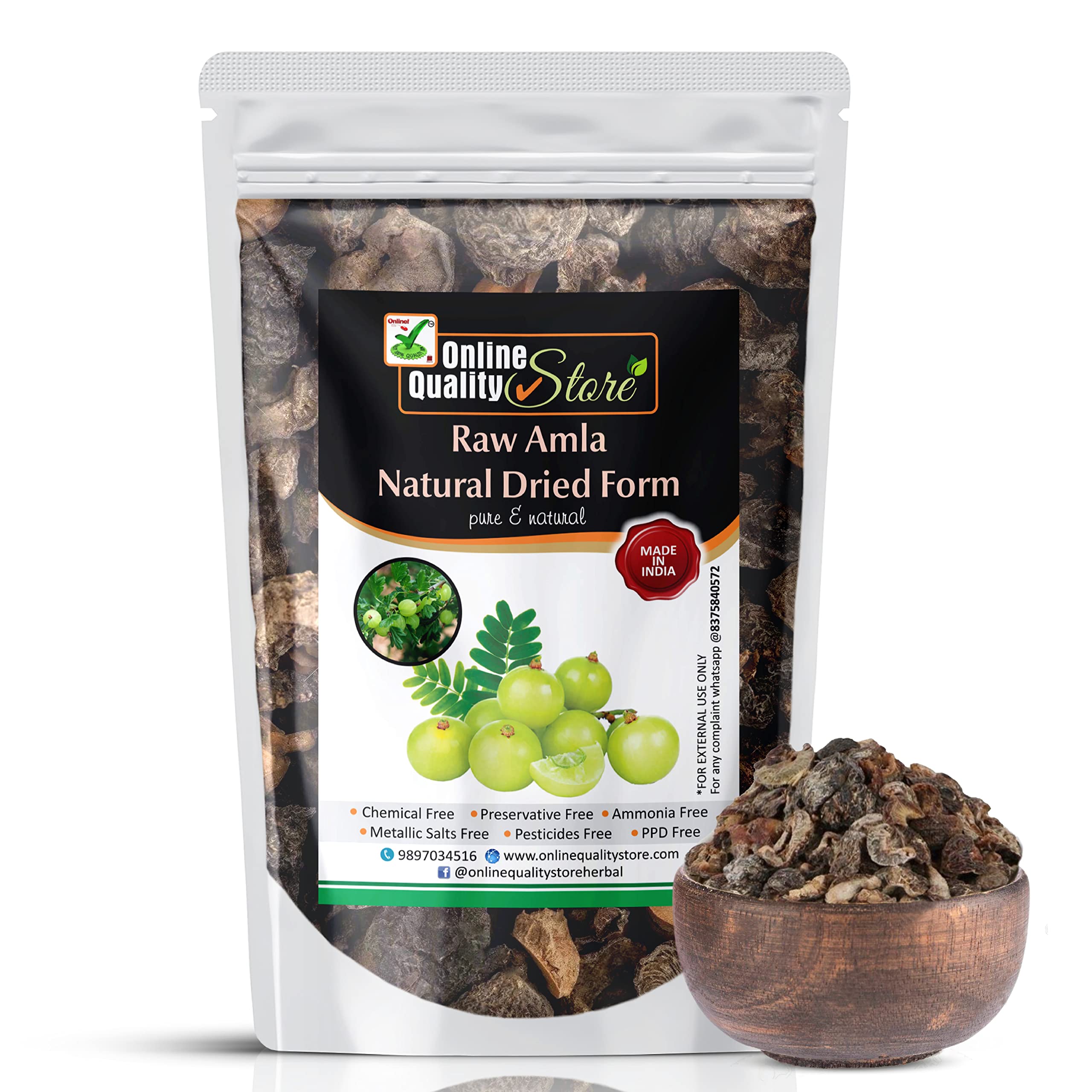 Organic Dried Amla (Indian Gooseberry) for Hair Growth & Skin Care - 250g | Raw Amla Powder for Natural Hair Treatment | Emblica Officinalis | Perfect for DIY Hair Masks, Scalp Treatments & Holistic Beauty Routines
