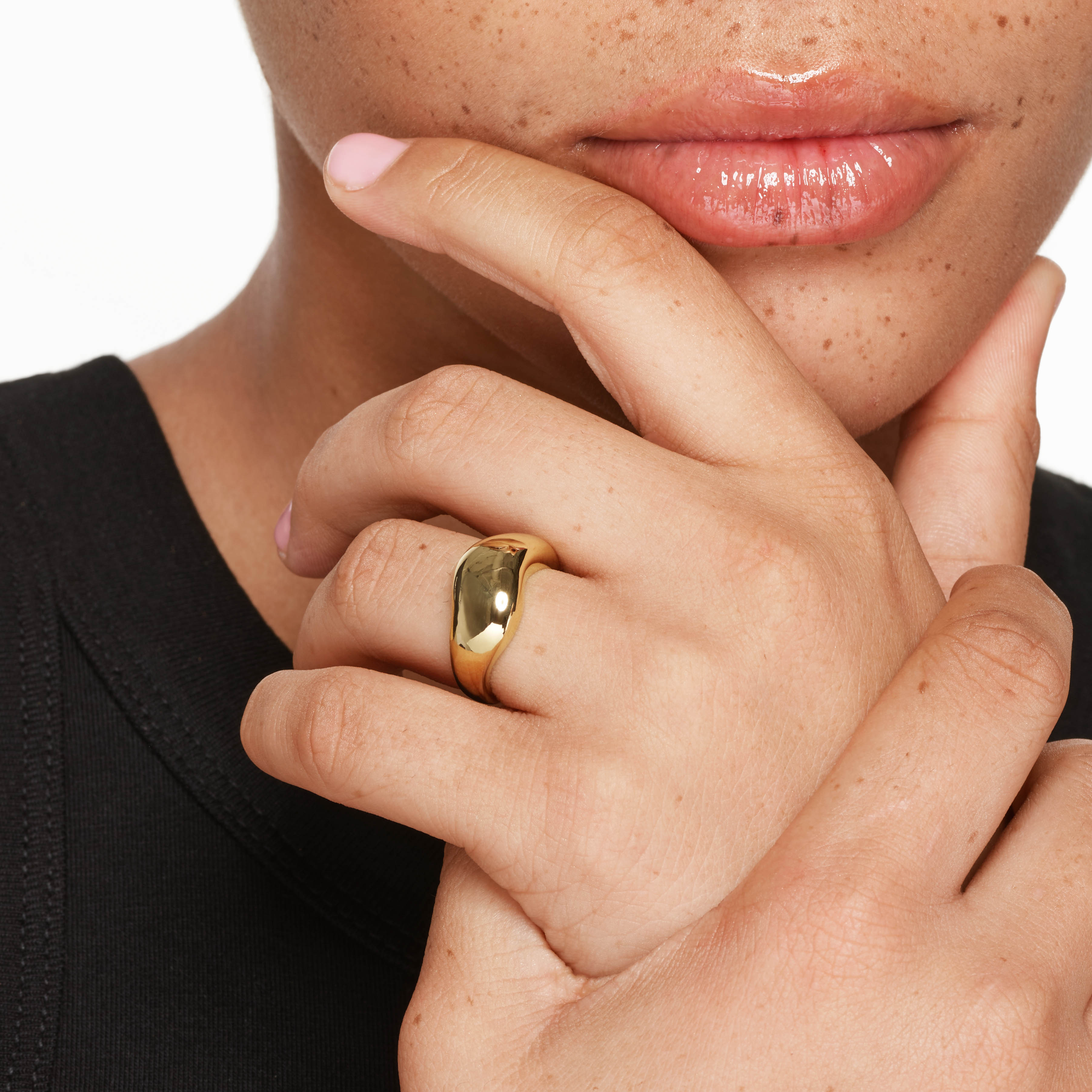 Organic Gold Dome Ring for Women - Minimalist Stackable Jewelry for Everyday Wear & Special Occasions