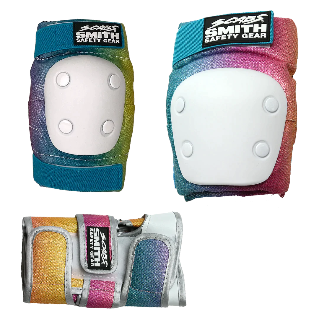 Smith Scabs Youth 3 Pack Pads Set - Knee & Elbow Protective Gear for Skateboarding, BMX, and Scooter Riding - Durable Safety Pads for Kids and Teens