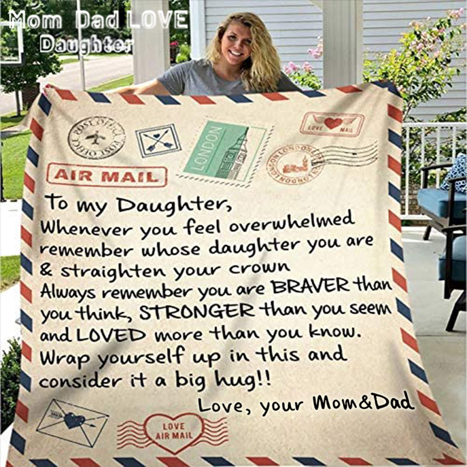 Soft Flannel Throw Blanket 60x80 Inches - Heartwarming Birthday & Christmas Gift for Daughter from Mom & Dad | Cozy Blanket for Bedroom, Couch & Travel