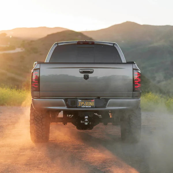 AlphaRex LUXX LED Tail Lights for Dodge Ram 1500 (2002-2006) & 3500 (2003-2006) - Black Smoke Lens - Enhanced Visibility & Style for Night Driving & Off-Road Adventures