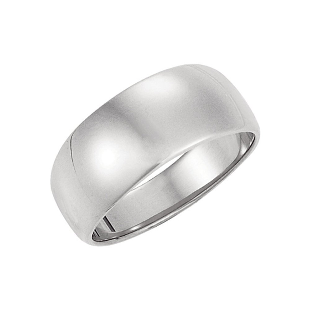 8mm Black Bow Half Round Tapered Wedding Band in 14k White Gold - Perfect for Anniversary, Engagement, and Special Occasions