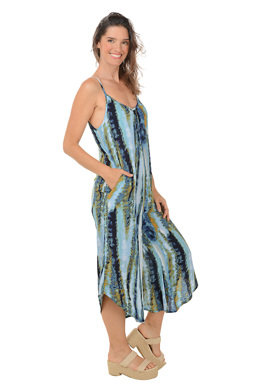Cascada Wide Leg Jumpsuit for Women - Flowy Comfortable Summer Romper with Pockets | Perfect for Beach Vacation, Casual Outings & Boho Fashion
