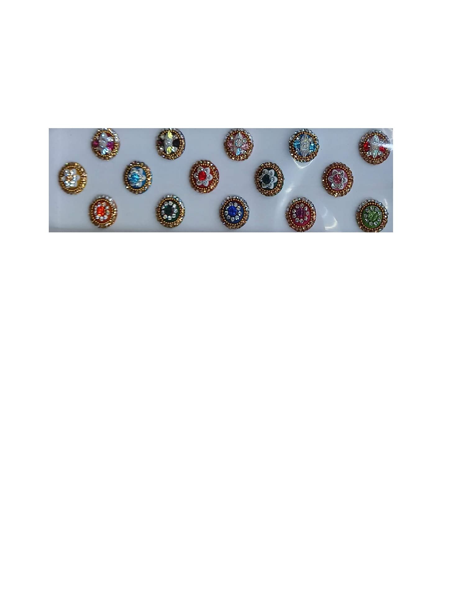 Elegant Multi-Color Diamond Studded Bridal Bindi - Traditional Indian Forehead Jewelry with Skin-Friendly Glue for Women & Girls (Pack of 1) | Perfect for Weddings, Festivals & Special Occasions