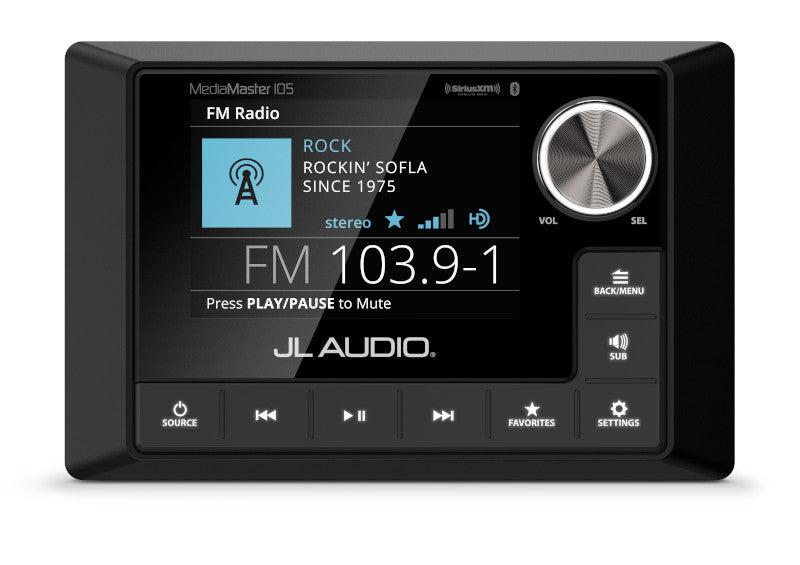 JL Audio MM105 MediaMaster Waterproof Marine Stereo with Color LCD Display - Perfect for Boats, Yachts & Outdoor Water Activities