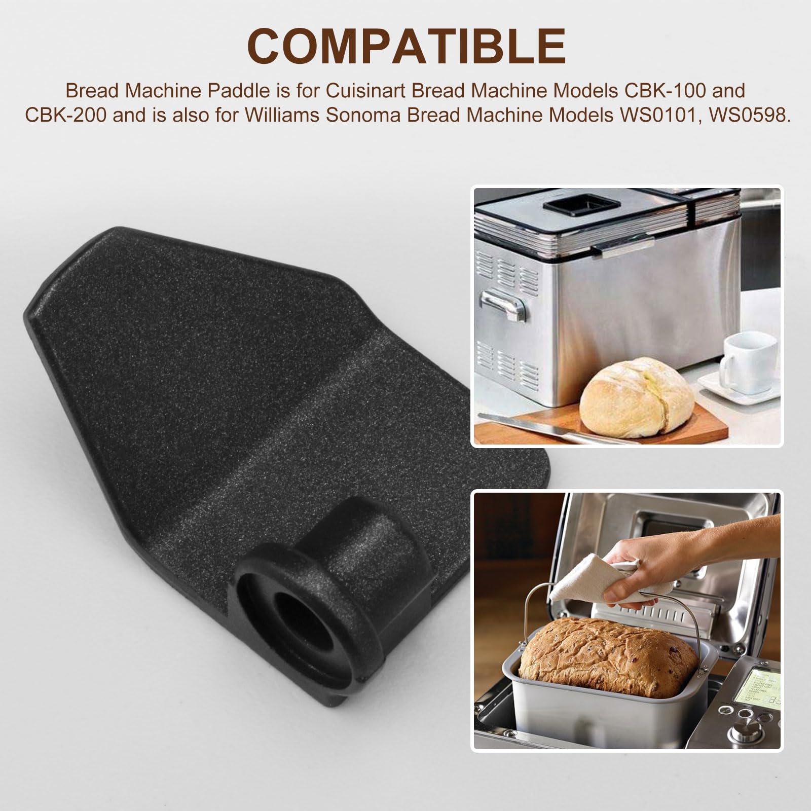 QQZ Bread Machine Paddle Replacement - Compatible with Cuisinart CBK-100 & CBK-200 Bread Makers - Perfect for Homemade Bread Baking & Dough Kneading