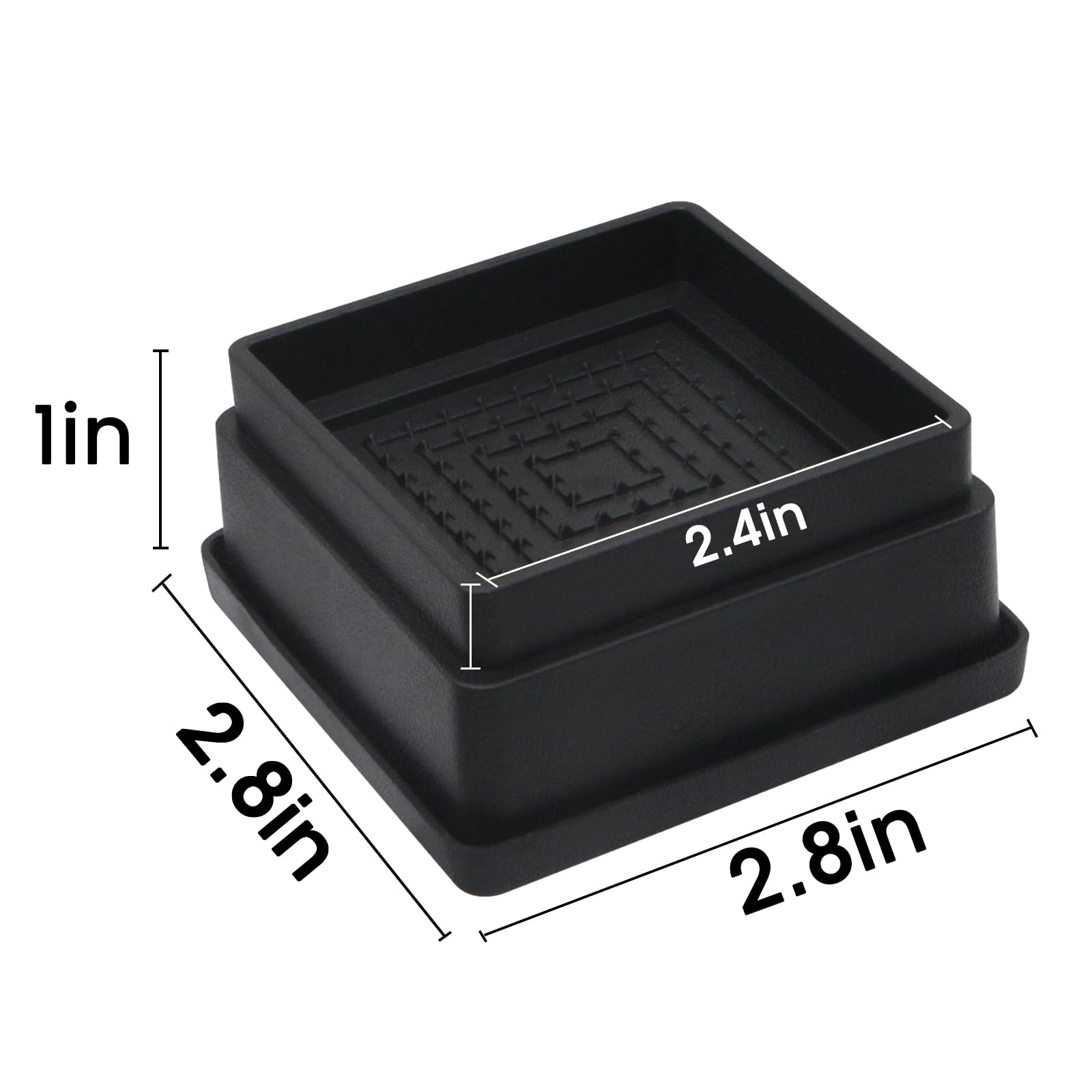 1 Inch Heavy Duty Bed Risers - Set of 4 Adjustable Furniture Risers with Non-Slip Rubber Pads for Sofa, Bed, Table & Chair - Perfect for Dorm Rooms, Small Apartments & Home Organization