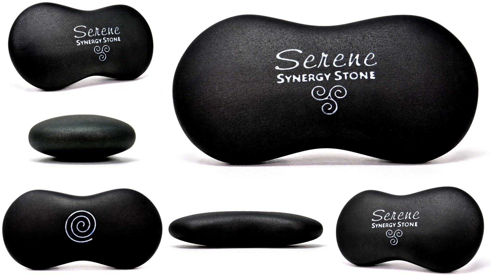 Basalt Black Hot Stone Massage Set of 2 - Deep Heat Therapy for Muscle Tension Relief - Relaxing Contoured Stones with Matte Surface (Use with Massage Oil) - Perfect for Spa, Home Relaxation & Professional Massage Therapy
