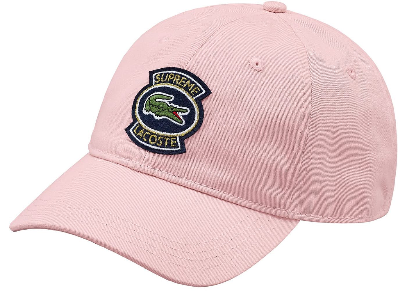 Supreme x Lacoste Twill 6-Panel Pink Baseball Cap - Stylish Unisex Hat for Streetwear & Casual Outfits
