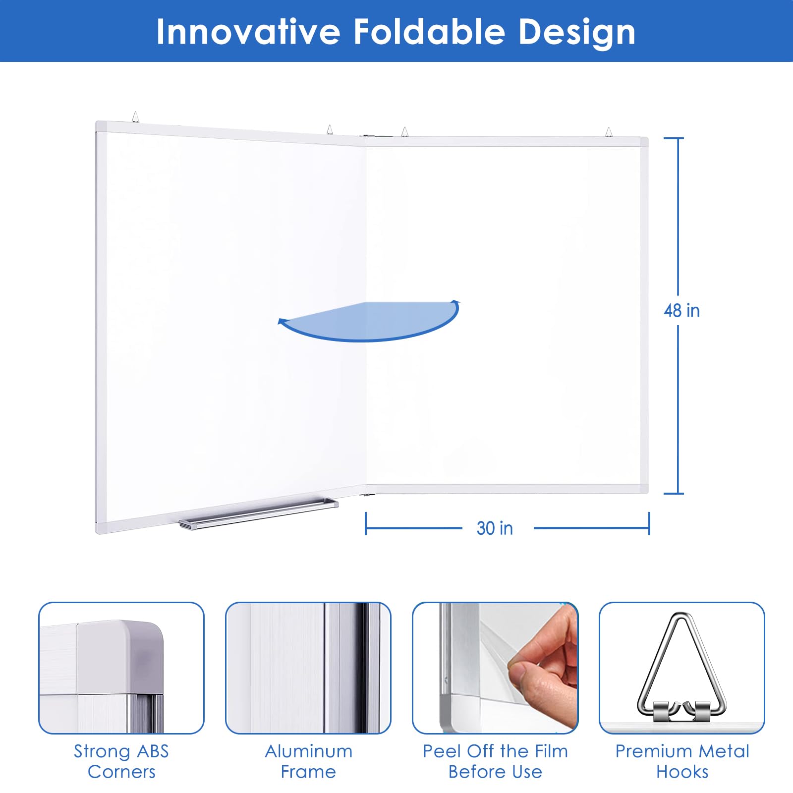 Maxtek 60x48 Inch Large Magnetic Whiteboard - Aluminum Dry Erase Board for Wall Mounting with Pen Tray | Perfect for School, Classroom, Office & Home | Presentation, Teaching, Meeting & Note-Taking Essential