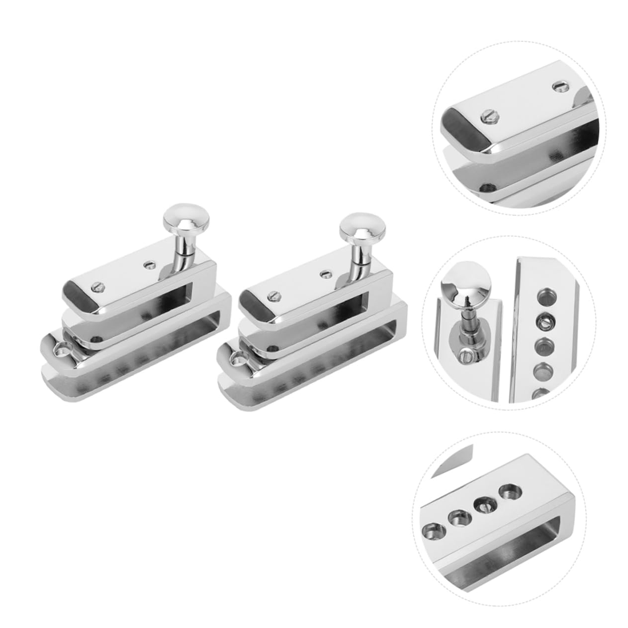 2-Pack Glass Door Lock for Bedroom, Shower & Patio - Sliding Door Security Lock with Zinc Alloy Cylinder, Child Safety Catch for Frameless Glass Doors (Home, Office, Hotel Use)