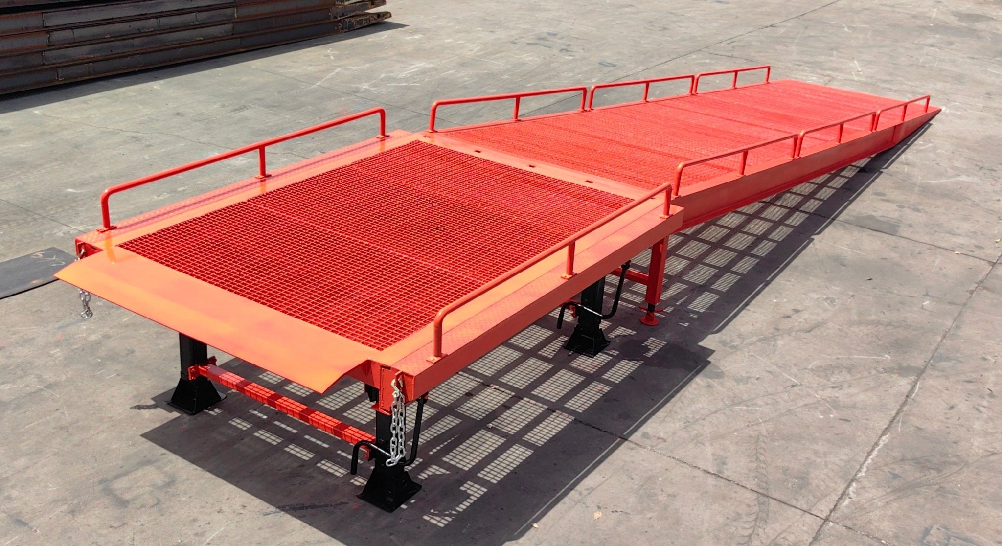 8 FT Heavy Duty Loading Dock Ramp - Forklift Compatible Industrial Yard Ramp for Warehouse, Truck Loading & Construction Sites | HR0515