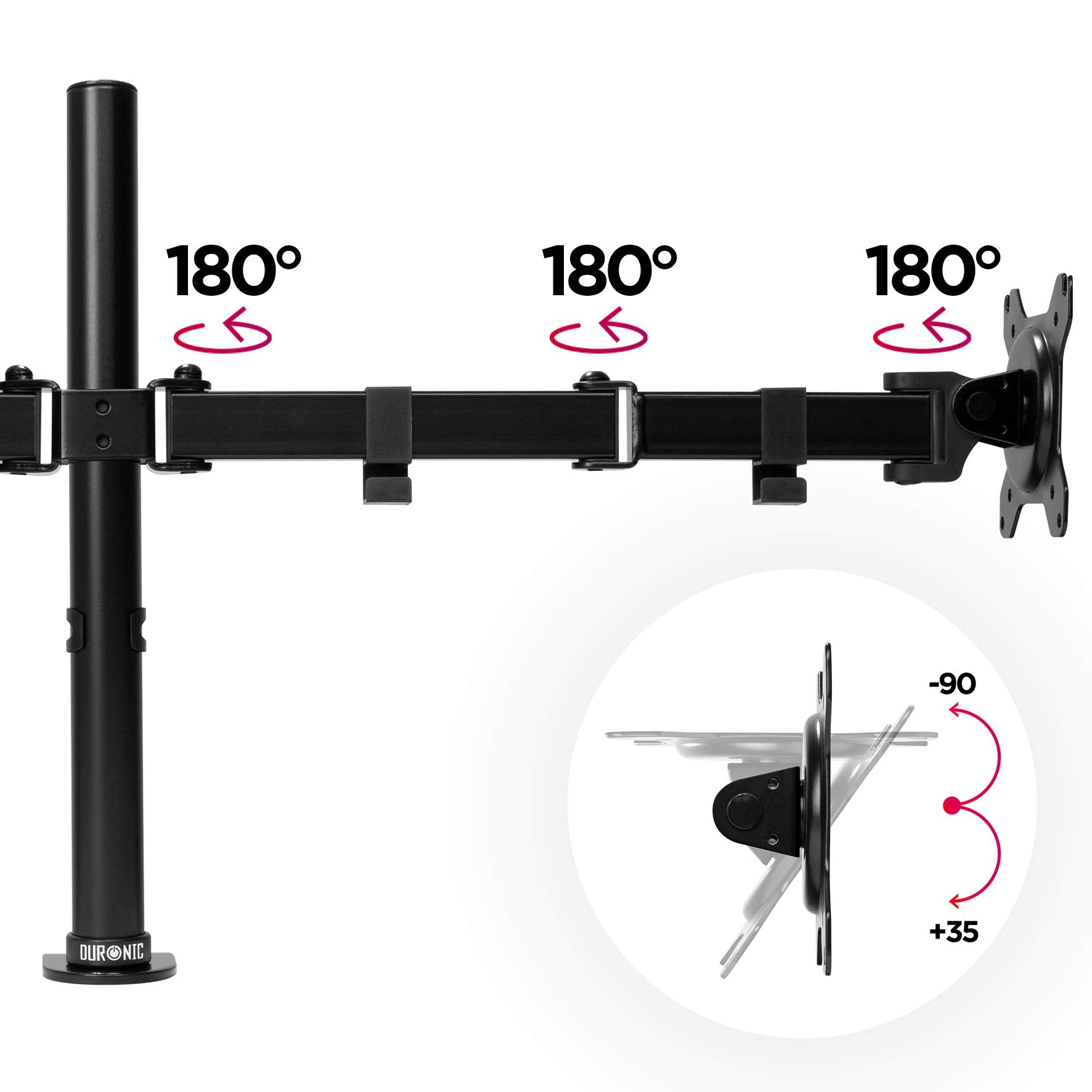 Duronic DM152 Dual Monitor Stand - Adjustable Double Monitor Arm for 13-27