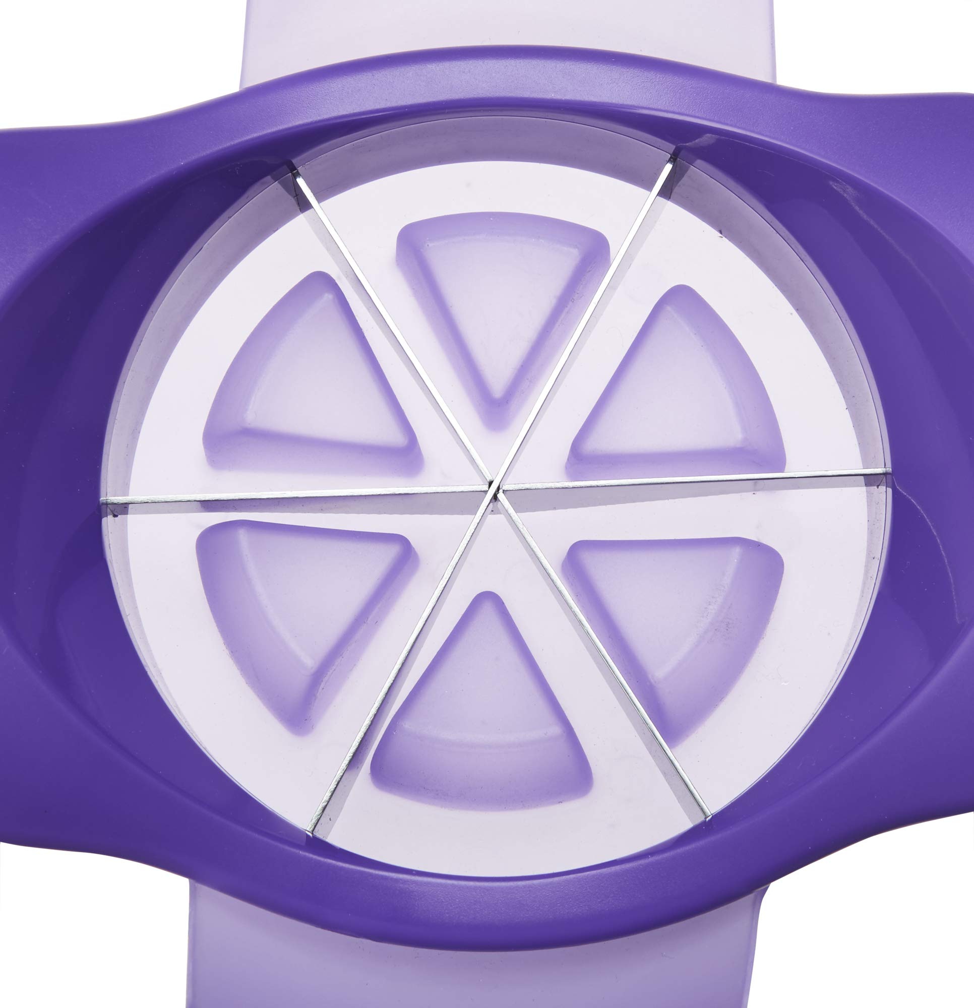 Stainless Steel Fruit and Vegetable Wedger - 6 Even Slices for Apples, Potatoes & More - Perfect for Salads, Snacks & Meal Prep - Purple Kitchen Tool