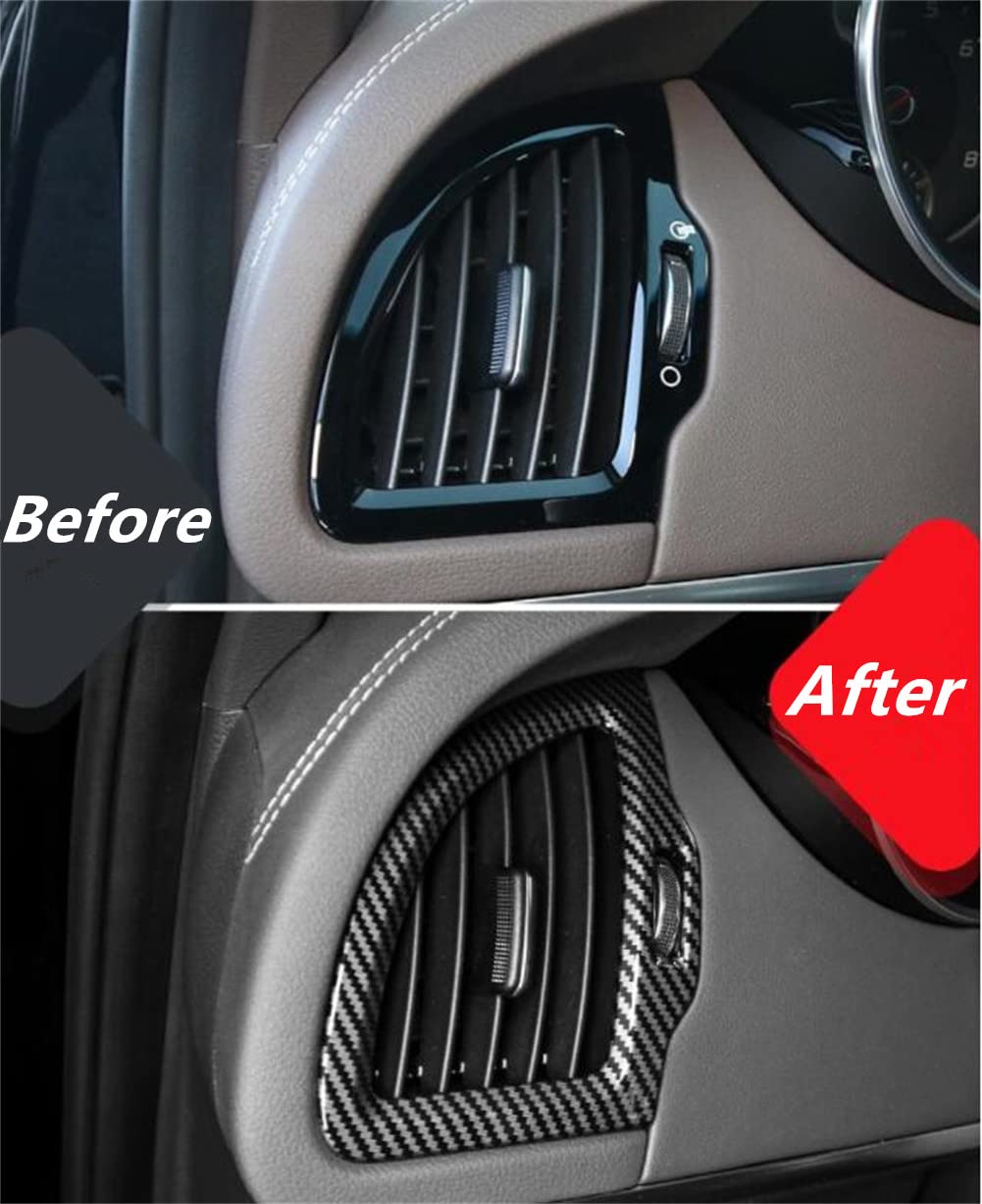Carbon Fiber ABS Dashboard Side Air Vent Cover Trim Compatible with Kia Stinger 2017-2024 - Upgrade Interior Style & Protect Air Vents - Perfect for Car Enthusiasts & Customization