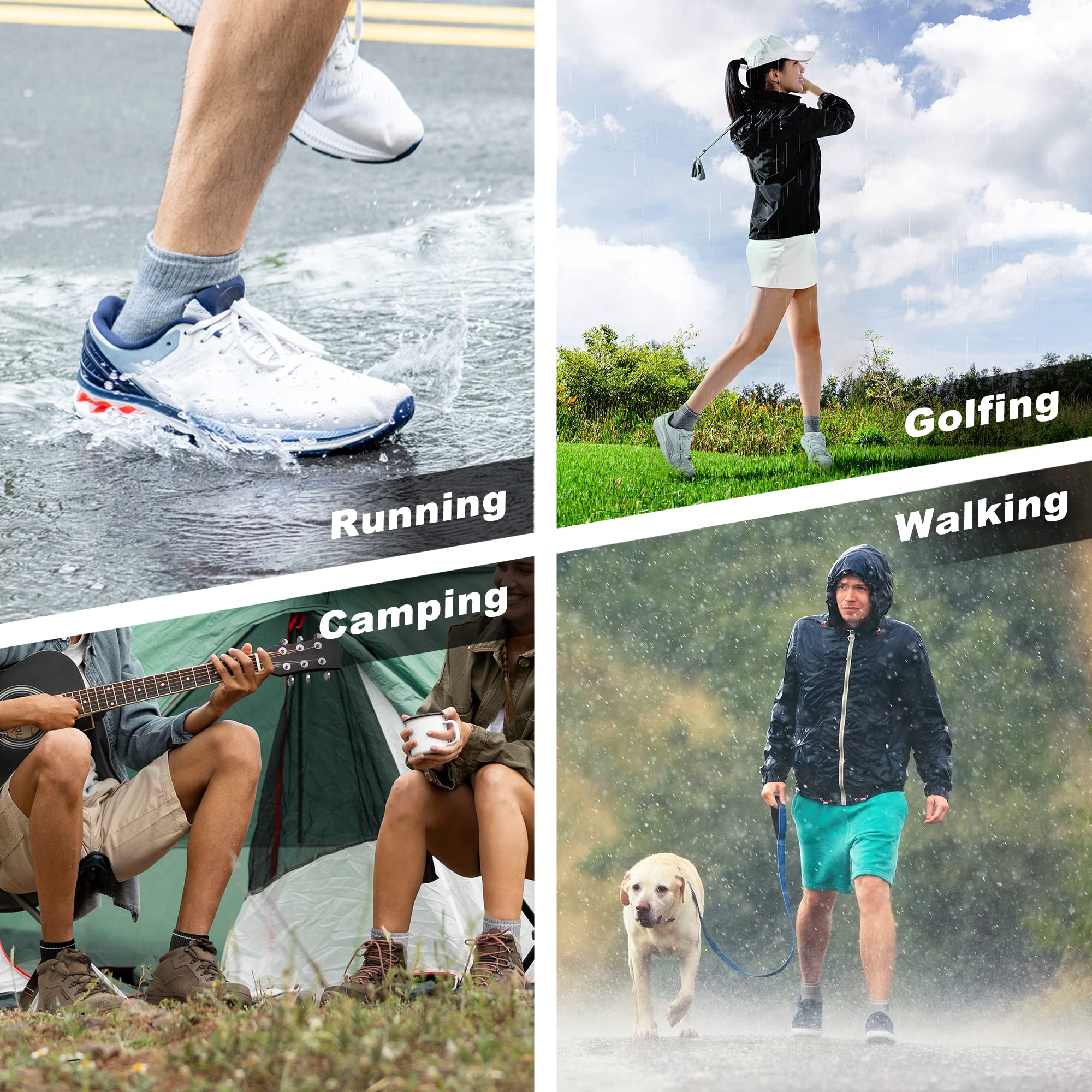 DRYMILE Waterproof Socks for Men & Women - Breathable Cushioned Running Hiking Socks - Active Winter Waterproof Ankle Socks for Outdoor Sports & Cold Weather Activities