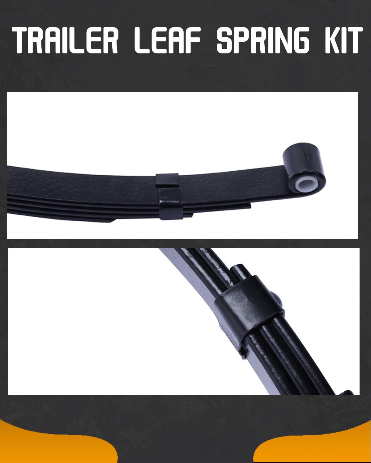 3500lb Single Trailer Axle Leaf Spring Kit - Heavy Duty 4 Leaf Spring with U-Bolt & Hanger Kit for Boat Trailers, Utility Trailers & Campers - Perfect for Towing, Hauling & Off-Road Adventures