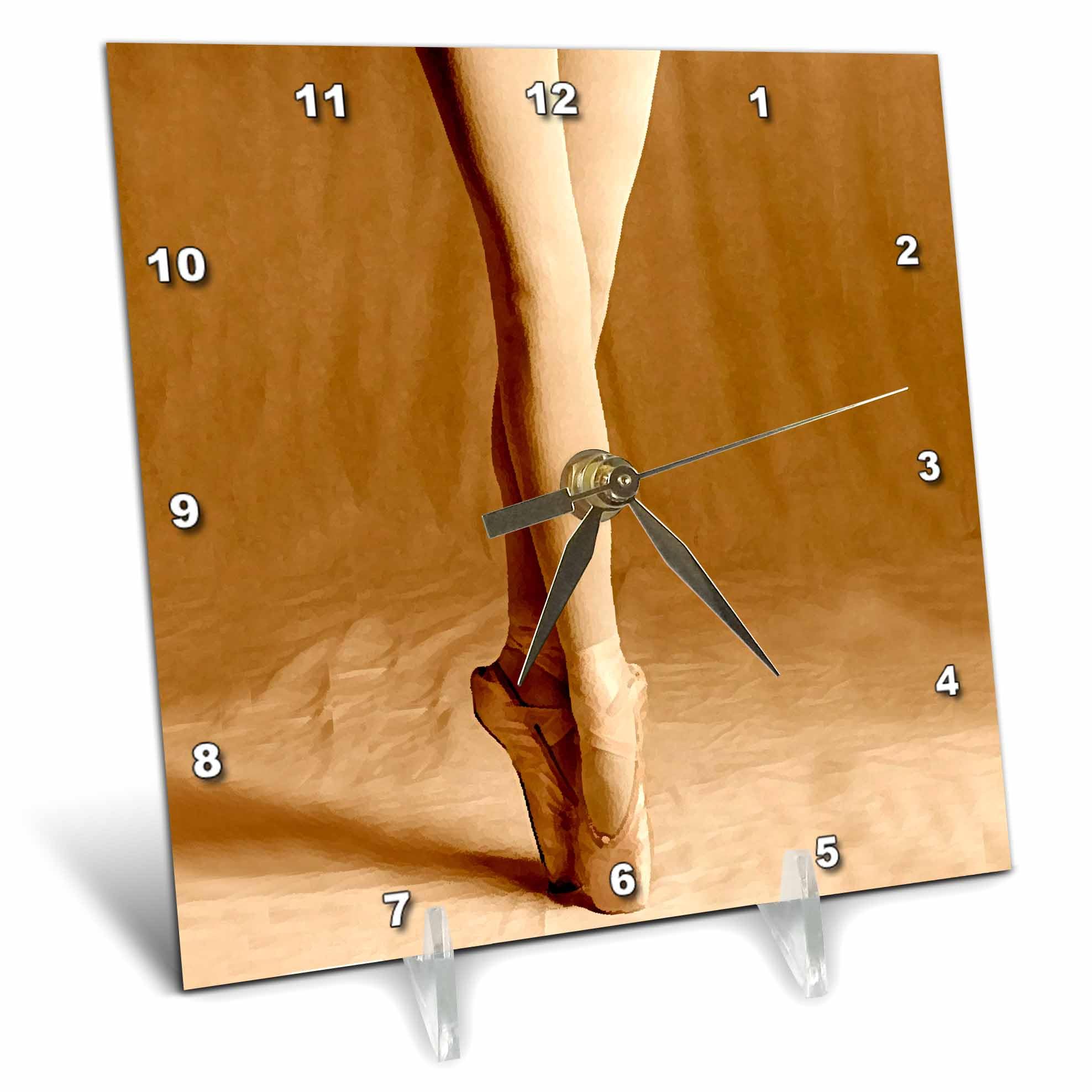 3D Rose LLC Ballerina 6x6 Inch Elegant Desk Clock - Perfect for Home, Office, and Gift Giving