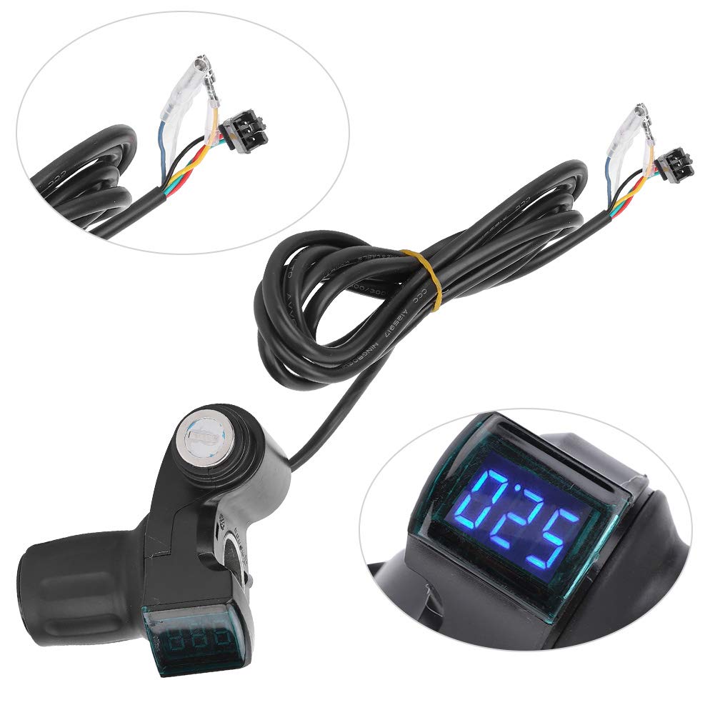 1 Pair Electric Scooter Thumb Throttle with LCD Display - Digital Battery Voltage Power Switch for E-Bike, E-Scooter & Electric Vehicle Modification - Perfect for Commuting, Off-Road Adventures & DIY Upgrades