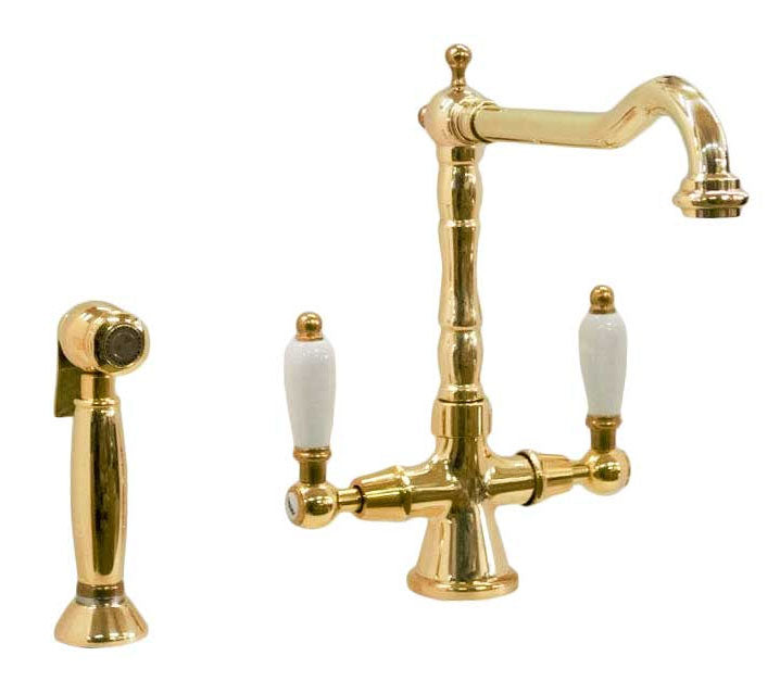 Chelsea Brass Kitchen Faucet with Separate Hand Shower - Perfect for Modern Home Cooking and Dishwashing