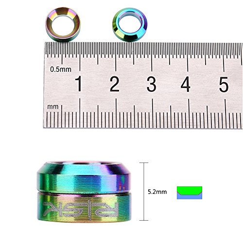 Dilwe 2 Pairs TC4 Titanium Headset Spacer & Front Brake Caliper Gasket Kit for Mountain Bike and Motorcycle - Durable Replacement Part for Smooth Braking Performance (Ideal for Off-Road Cycling and Motorcycle Maintenance)