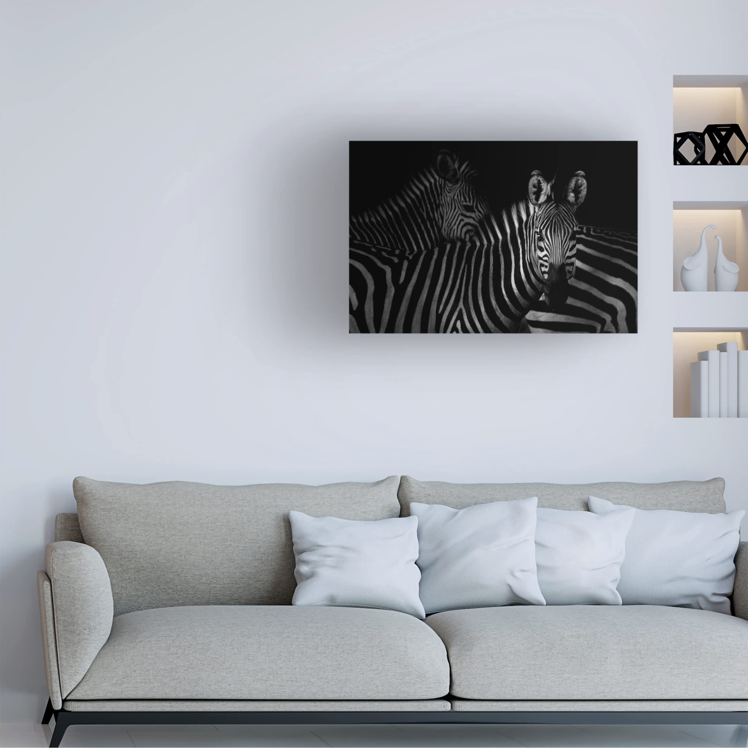 Trademark Fine Art 'Stripped Stare' Canvas Wall Art by Antonio Grambone - Modern Abstract Painting for Living Room, Bedroom & Office Decor