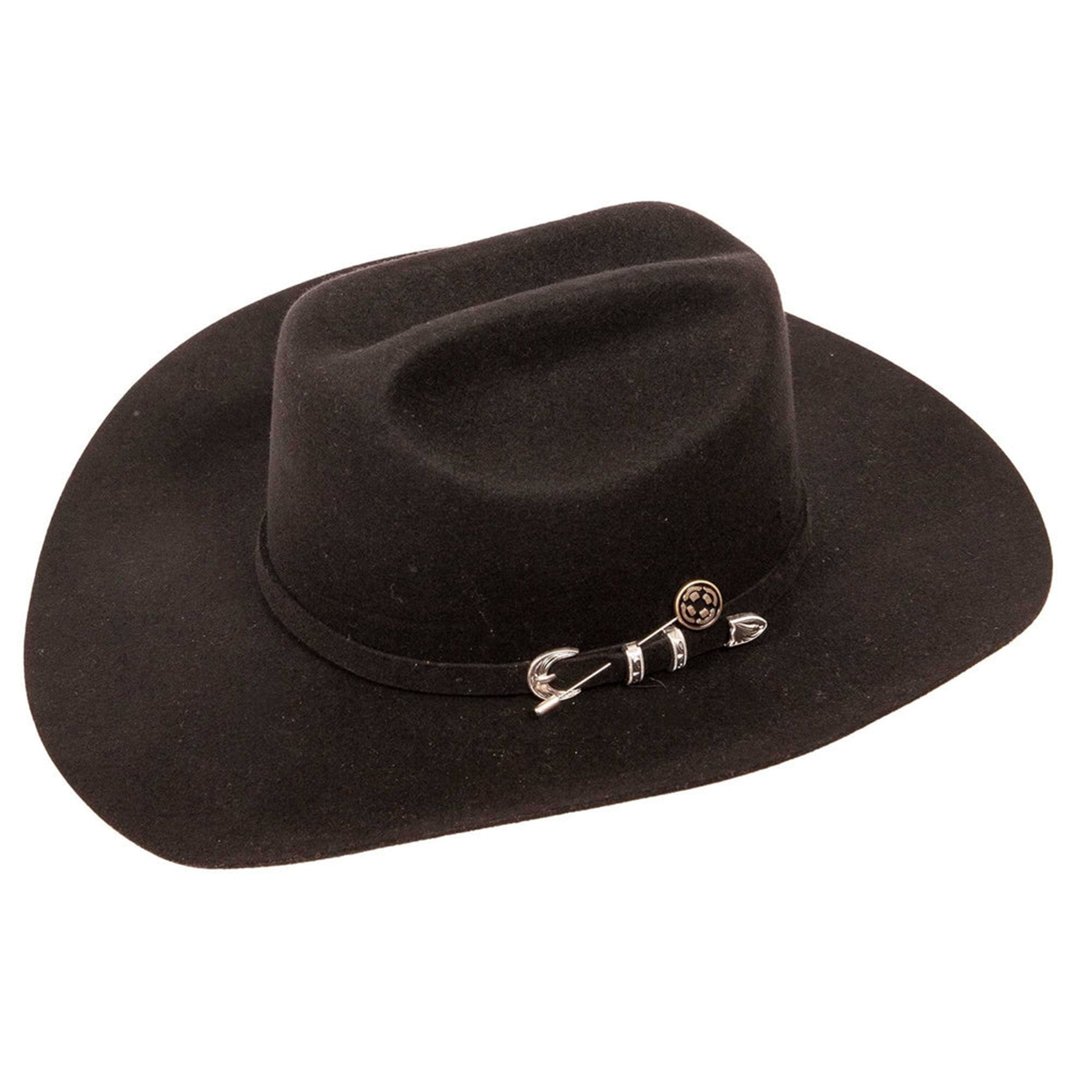 American Hat Co. Women's Black Cattleman Felt Cowboy Hat - Western Style Fashion Accessory for Rodeo, Country Music Festivals & Outdoor Adventures