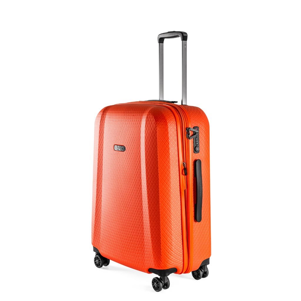 Epic GTO 5.0 65cm Medium Expandable Suitcase - Neon Orange | Lightweight Luggage for Travel, Business Trips & Vacations | Durable Spinner Carry-On with 360° Wheels