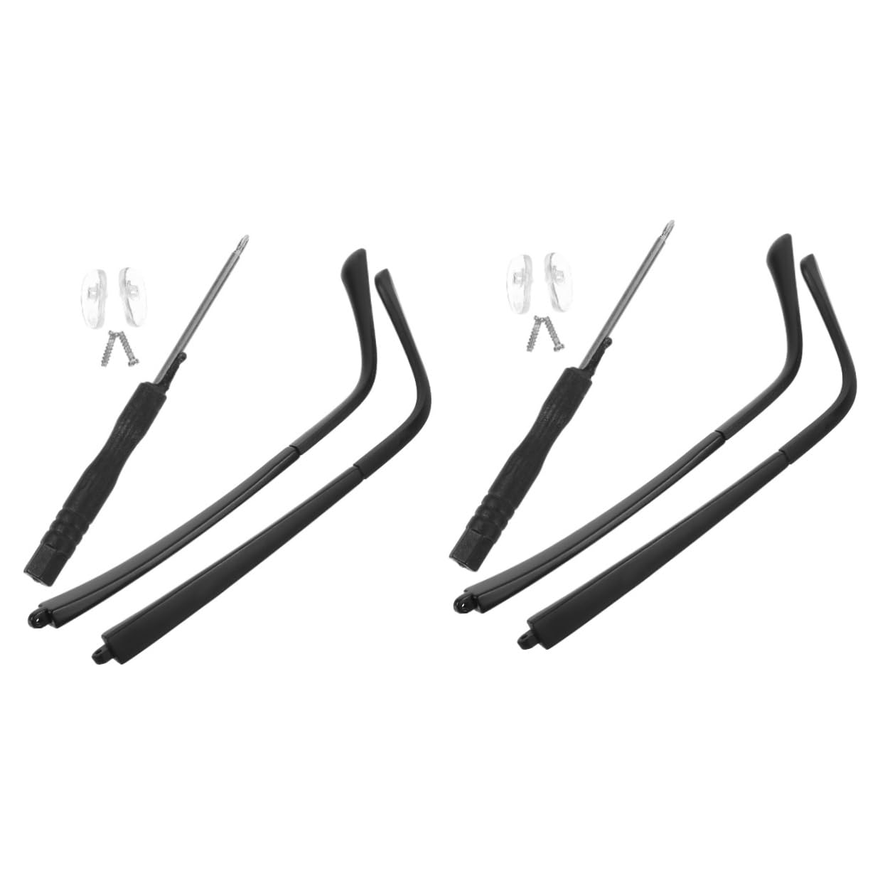 FOMIYES 2-Pack Glasses Repair Kit - Adjustable Eyeglass Temple Arms & Nose Pads Replacement Parts for Sunglasses & Optical Frames - Non-Slip Comfort Fit for Reading, Driving & Outdoor Activities