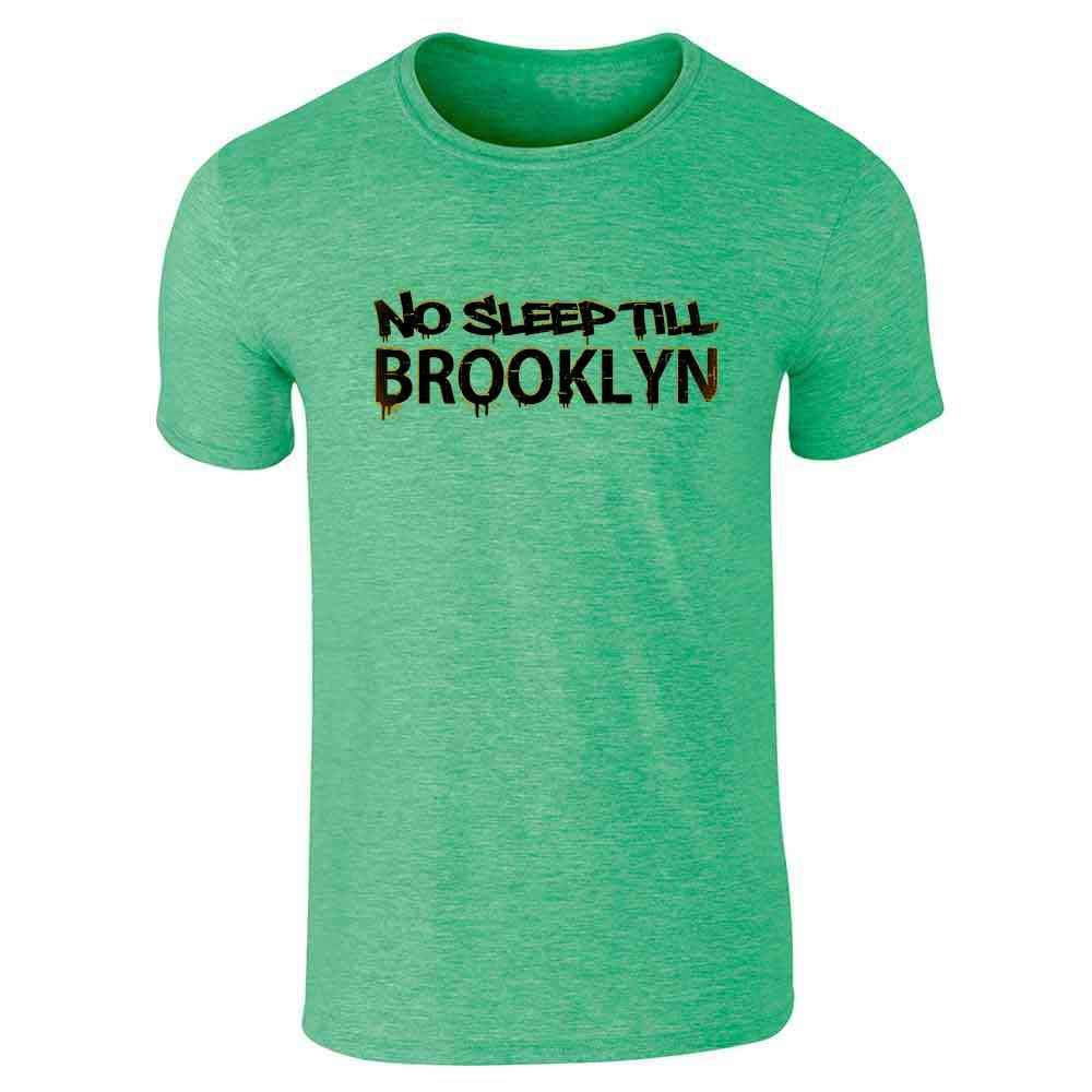 Pop Threads No Sleep Till Brooklyn Graffiti NYC Graphic T-Shirt for Men | Vintage Streetwear Tee | Casual Urban Fashion for Daily Wear & Night Out