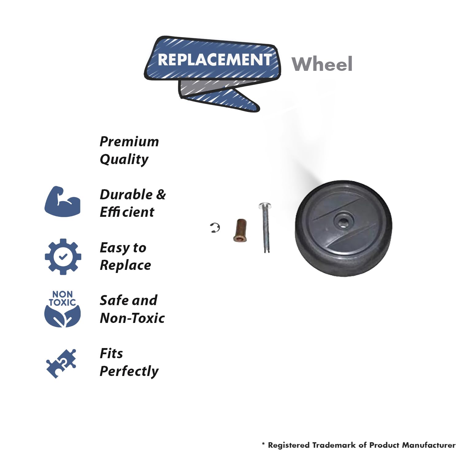 Hoover CH53005 Rear Wheel Assembly - Compatible with Commercial Upright Vacuums | Durable Replacement Part for Heavy-Duty Cleaning