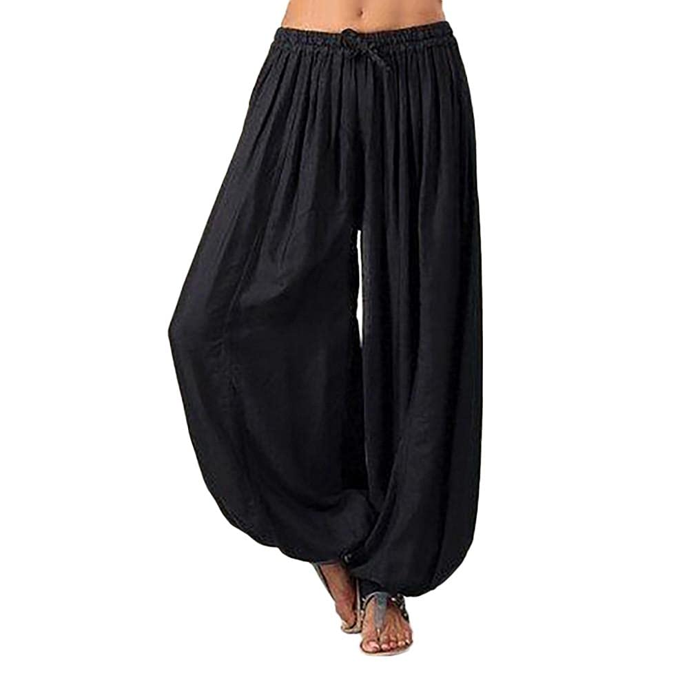 WUAI Women's Comfy Bohemian Pants - Tapered Elephant Harem Lounge Pants for Yoga, Travel & Relaxation | Plus Size Boho Hippie Pajama Pants | Perfect for Casual Wear, Home Lounging & Vacation Outfits