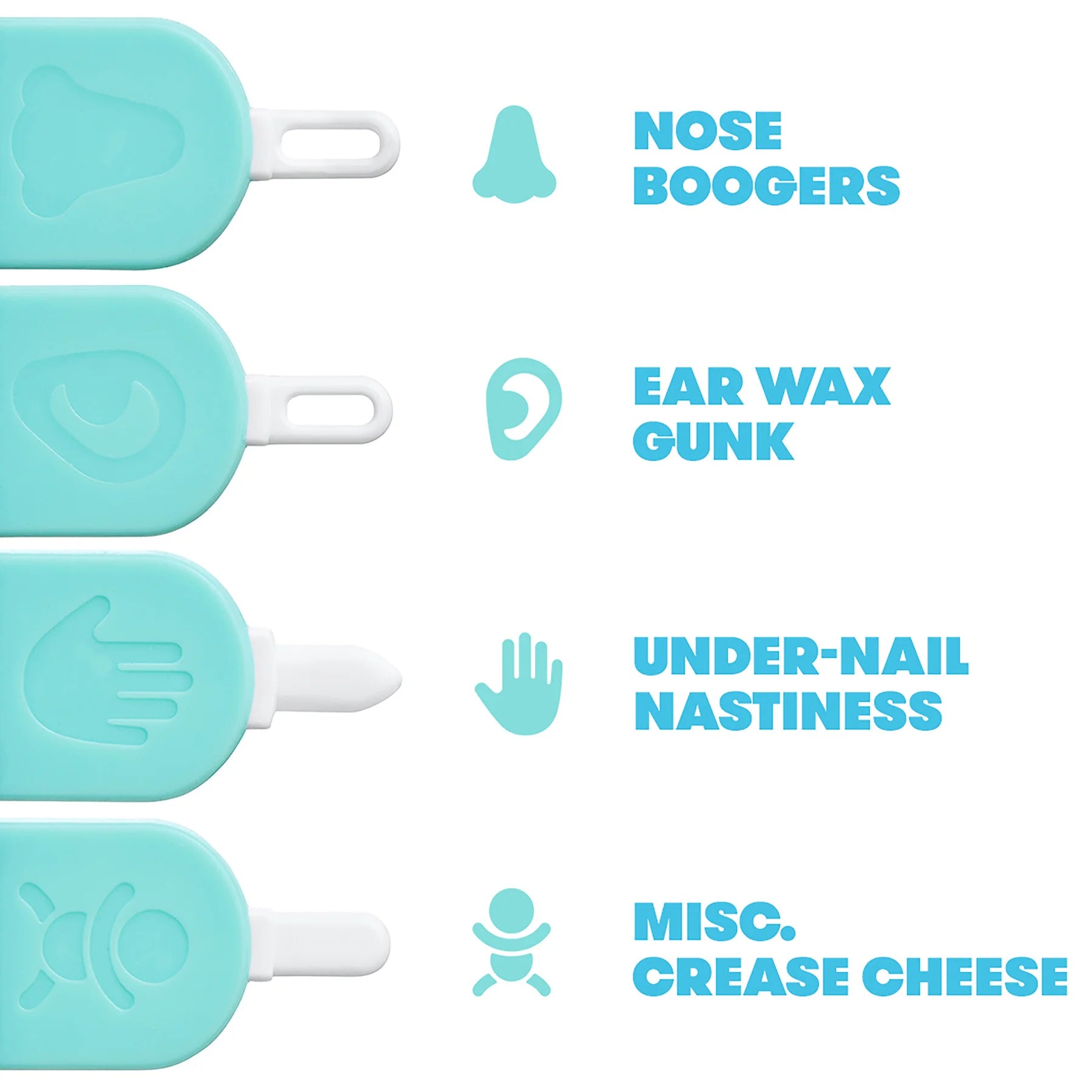 Frida Baby 3-in-1 Nose & Ear Cleaner Tool - Safe Baby Nose Sucker, Ear Wax Remover, and Nail Clipper Set for Newborns & Infants - Perfect for Gentle Hygiene Care at Home or Travel