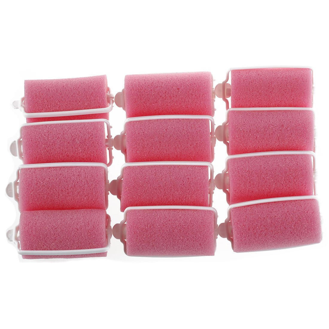 12 Pack Foam Hair Rollers for Long Hair - Soft Sponge Curlers for Styling & Volume, Heatless Curling Tools (Pink, One Size) - Perfect for Overnight Curls, Salon-Quality Styles at Home & Travel Hair Care