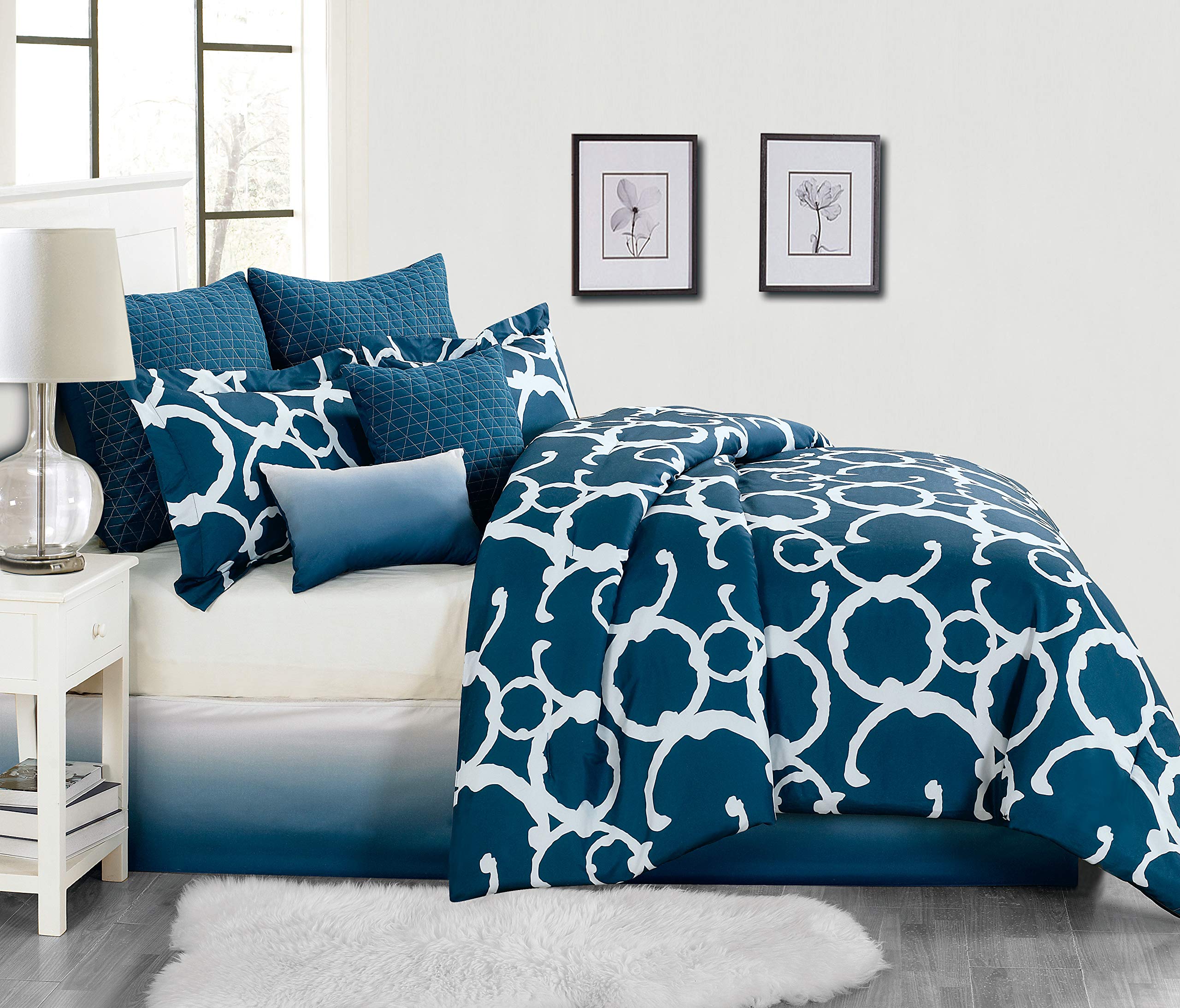 Duck River Textile Rhys Comforter Set - Indigo Blue Luxury Bedding for Master Bedroom & Guest Room