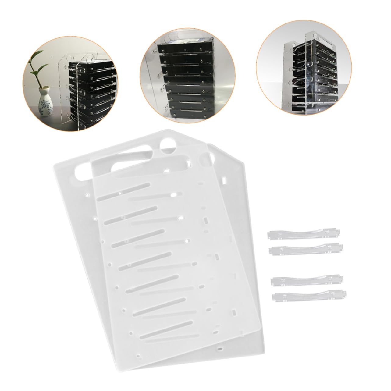 Homoyoyo 3.5 Inch HDD Holder - Multi-Layer Hard Drive Rack with Heat Dissipation for Desktop PC, NAS, Server - Easy Installation & Space Saving Storage Solution