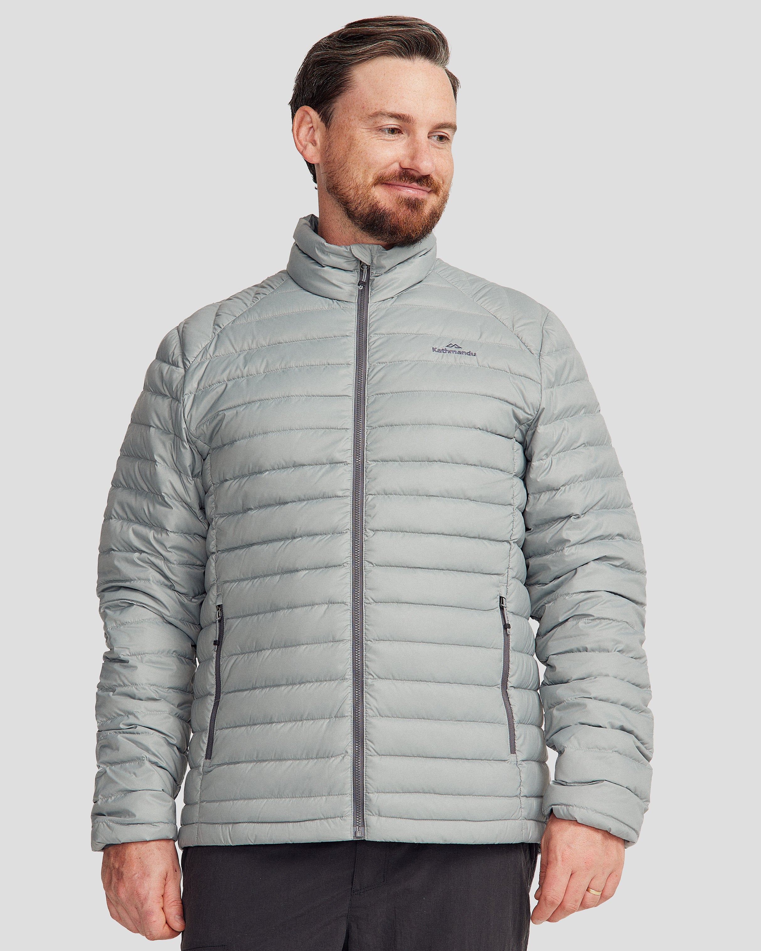Men's Heli Down Jacket v4 - Lightweight Moon White Winter Coat for Hiking & Outdoor Activities