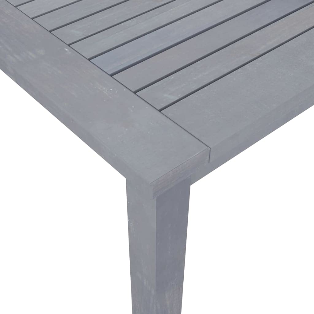 vidaXL Solid Acacia Wood Square Patio Dining Table - Rustic Outdoor Garden Furniture with Umbrella Hole - Gray Wash Finish - Easy to Assemble - Perfect for Backyard BBQs, Poolside Dining & Terrace Gatherings