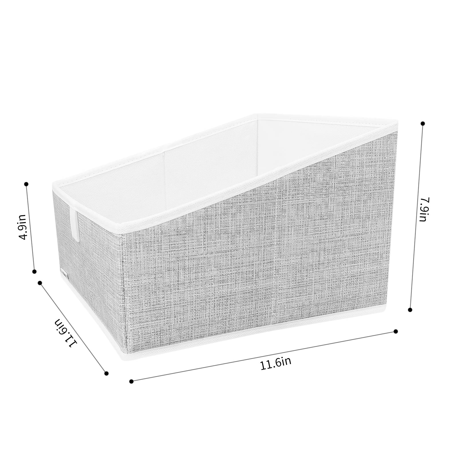 3-Pack Large Foldable Fabric Storage Bins - Trapezoid Organizing Baskets for Clothes, Toys, Towels, Books & DVDs (11.6