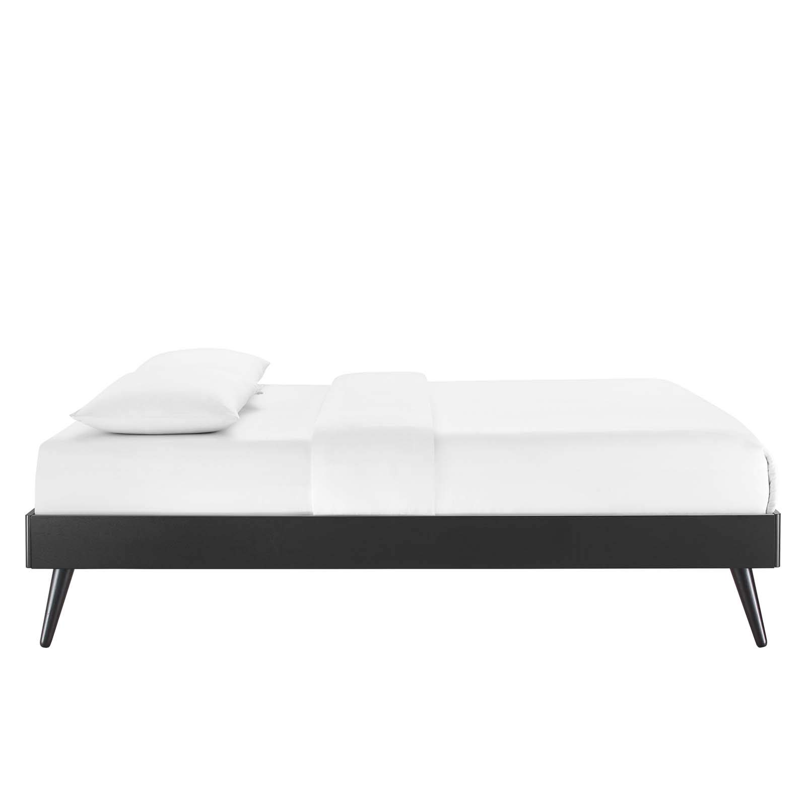 Modway Margo Queen Wood Platform Bed Frame in Black - Modern Minimalist Bedroom Furniture for Home & Apartment