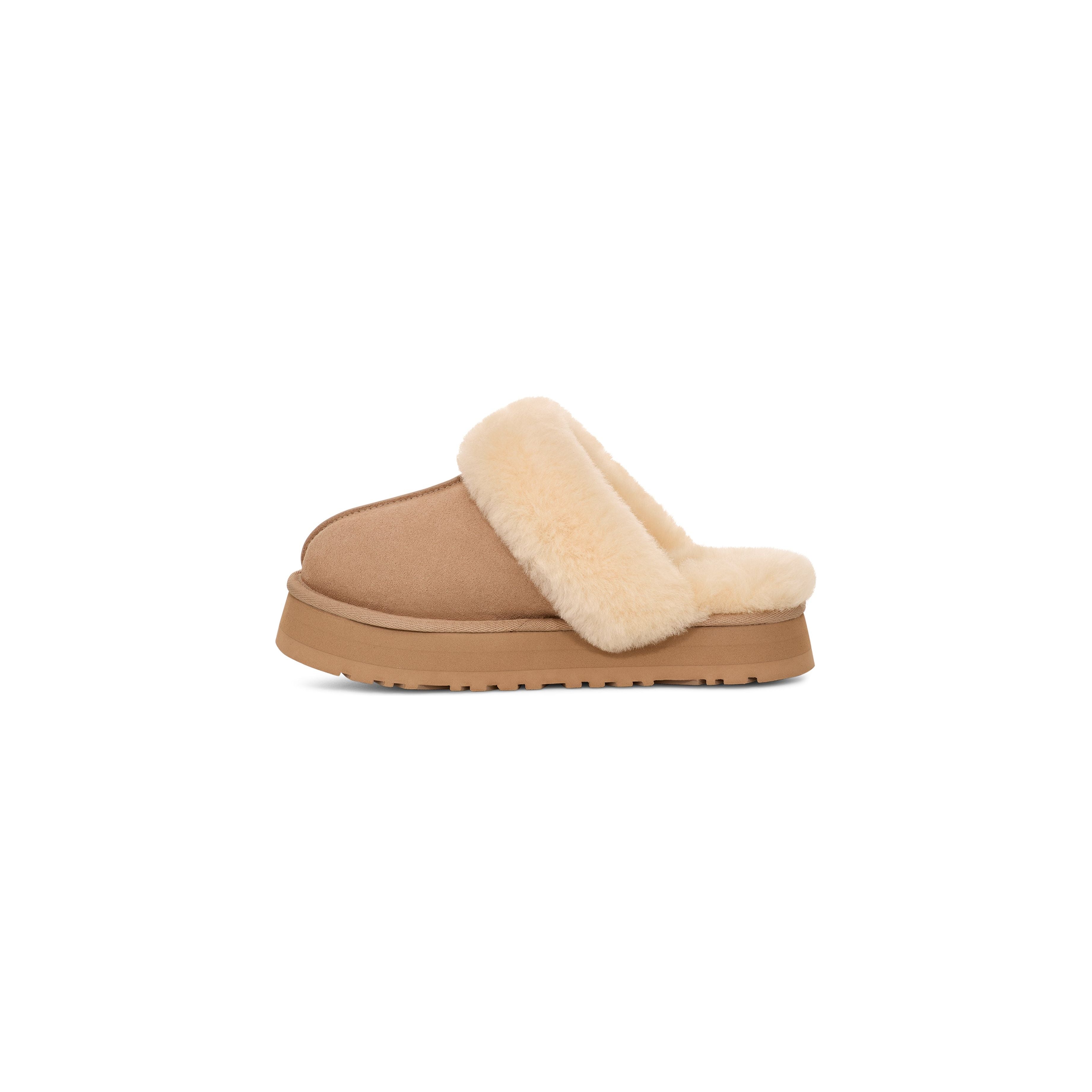UGG Women's Disquette Platform Boots in Sand - Cozy Winter Ankle Booties for Casual Outfits & Cold Weather Fashion