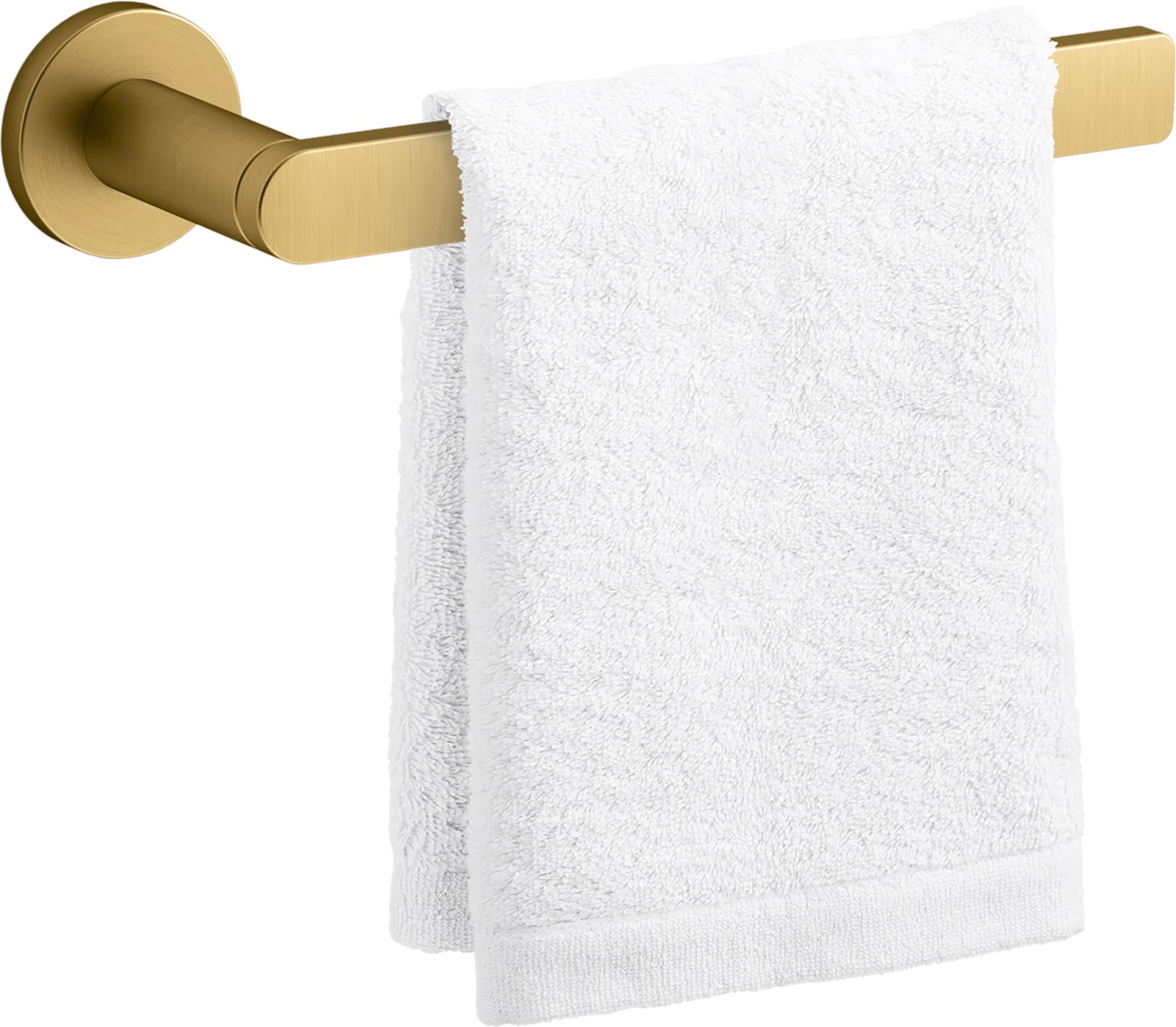 Kohler K73145-2MB 8-Inch Modern Brushed Brass Towel Bar - Bathroom Wall Mounted Towel Rack for Contemporary Home Decor & Spa-Like Experience