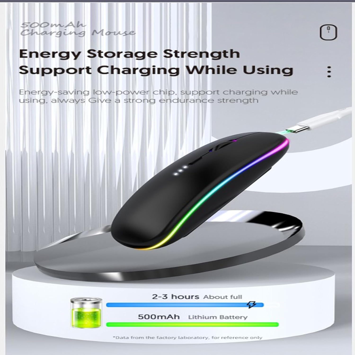 Wireless Bluetooth Mouse, Rechargeable Silent Slim Mouse with LED Indicator, Dual Mode (BT5.2 + USB Receiver) for Laptop, Desktop, iPad, Tablet, Phone & TV - Perfect for Office, Home & Travel Use (Black)