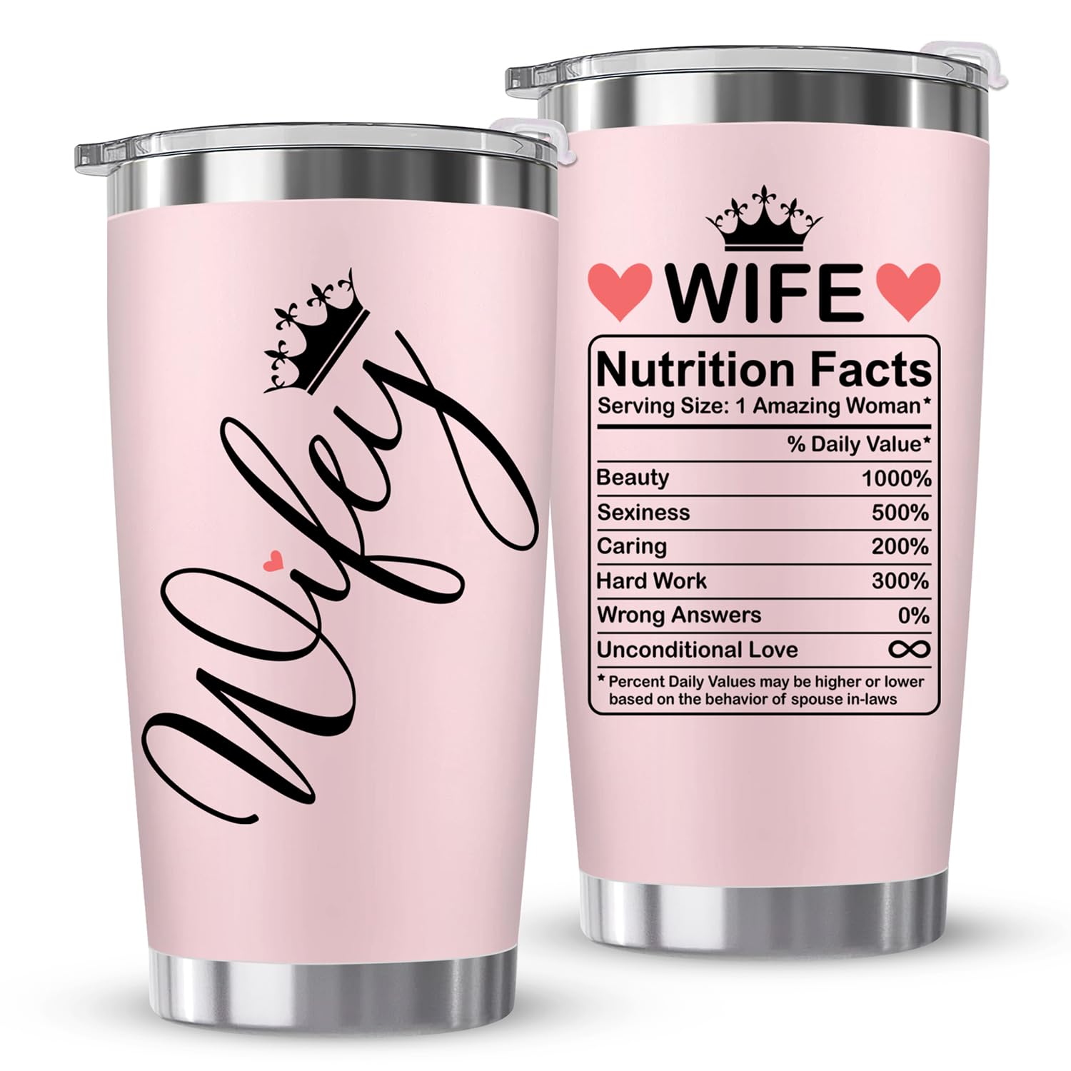 ZAGKOO Romantic Pink Tumbler Cup - Valentine's Day Gifts for Wife, Birthday & Anniversary Present from Husband - Insulated Travel Mug for Coffee & Tea - Perfect for Home, Office & Outdoor Use