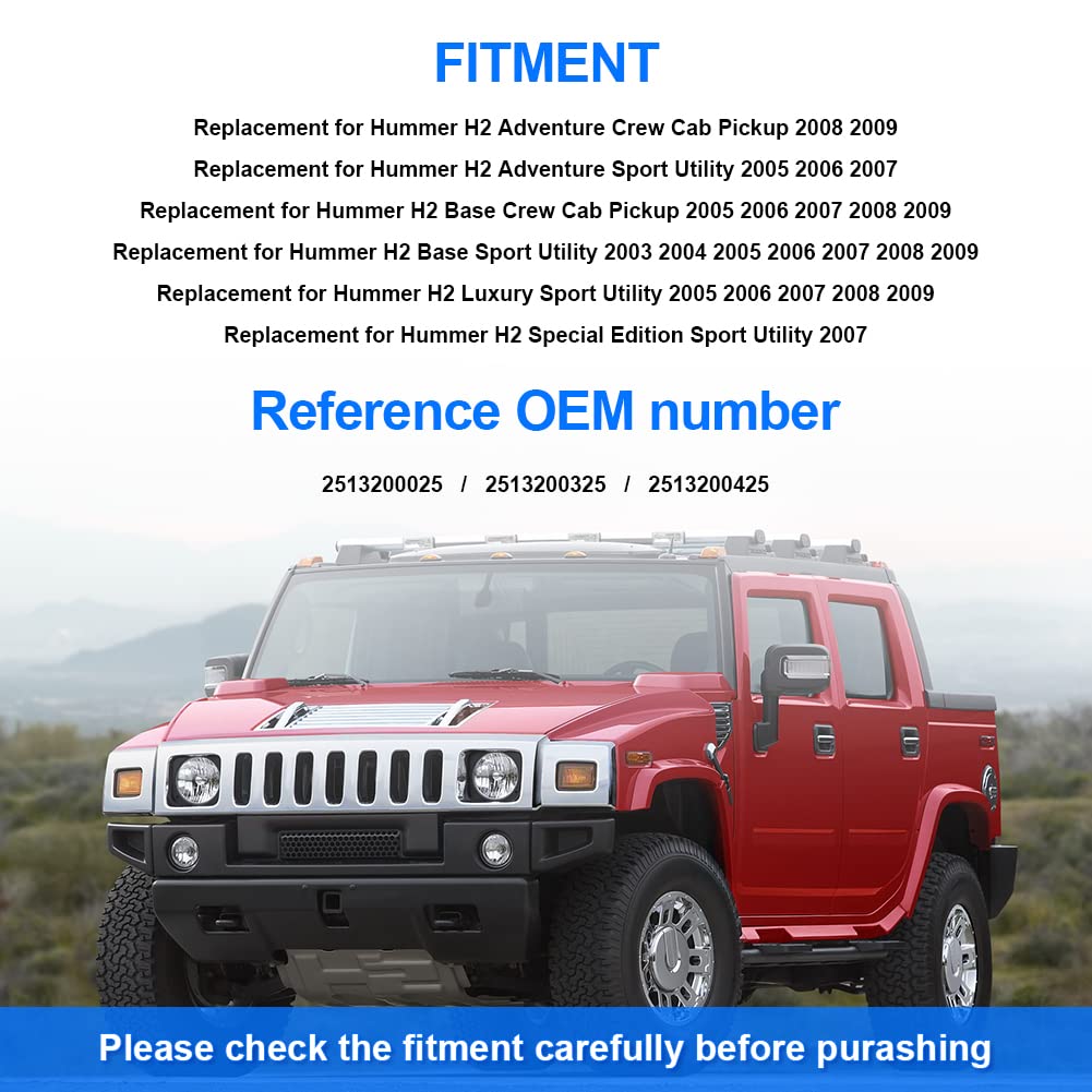 JDMON 2-Piece Rear Air Spring Suspension Kit for Hummer H2 (2003-2009) - Replacement for OEM 15172563, 15190519, 15938306 - Left & Right Air Shock Struts Pair - Perfect for Off-Roading & Heavy Load Towing