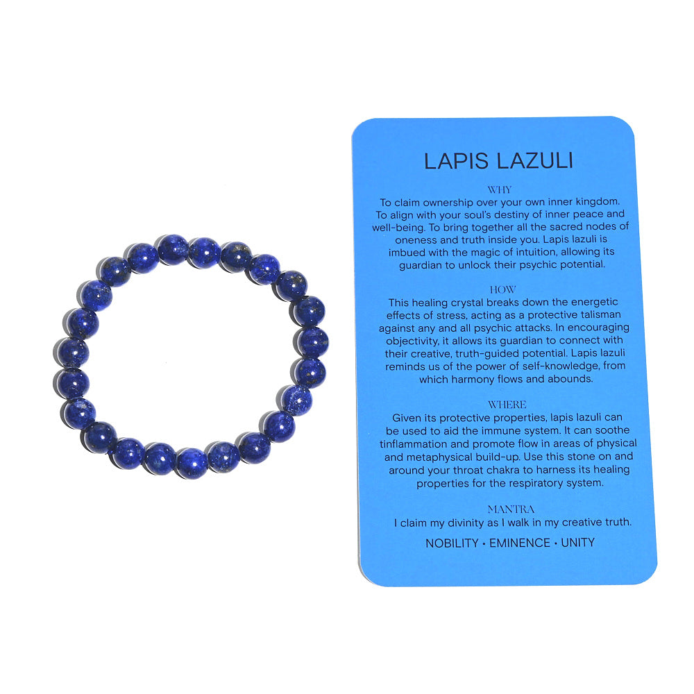 Lapis Lazuli Bracelet for Women - Natural Stone Healing Jewelry for Intuition & Spiritual Growth | Meditation, Yoga & Energy Balancing Accessory