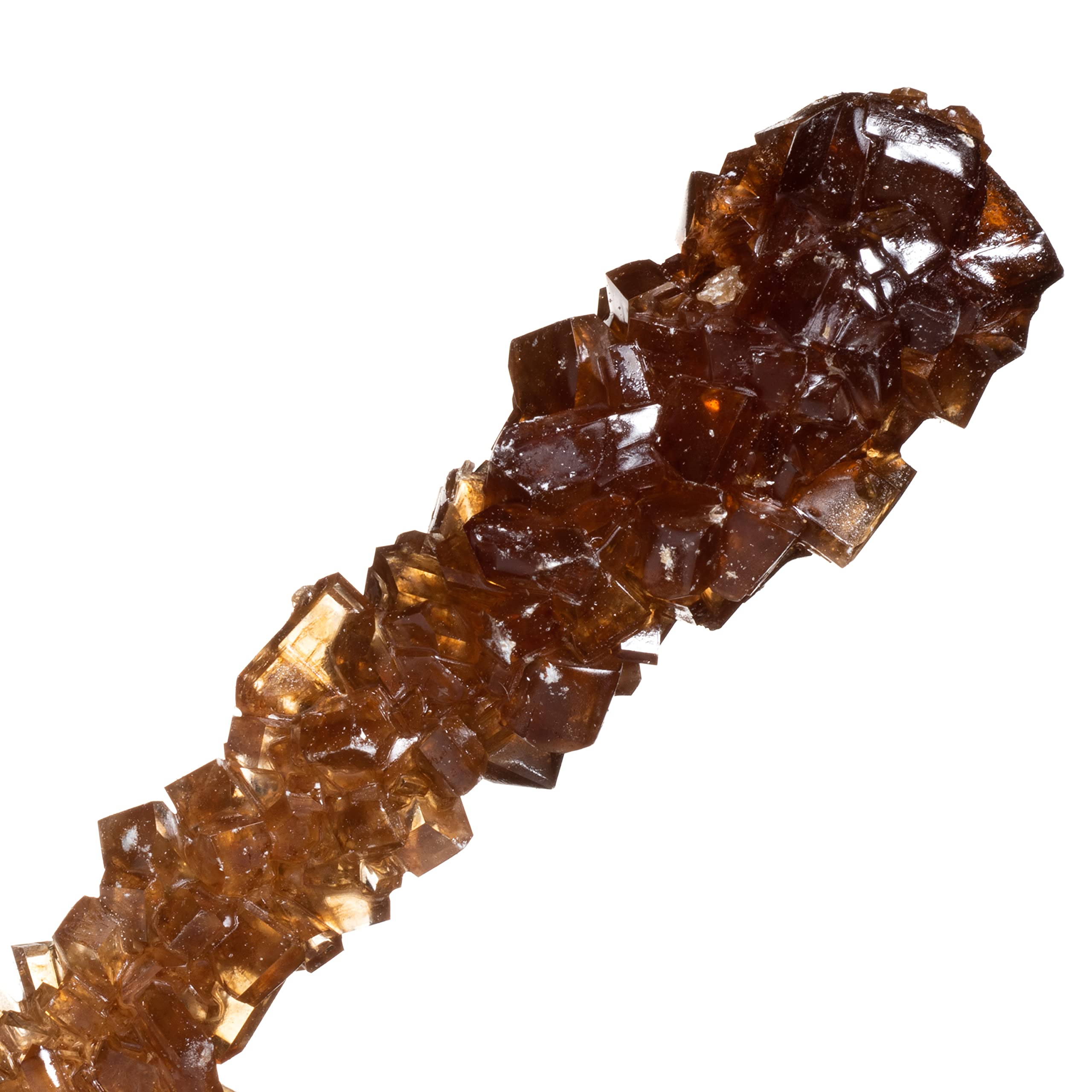 Amber Rock Candy Sugar Sticks - Root Beer Flavored - 24 Individually Wrapped - Perfect for Party Favors, Gift Bags & Coffee/Tea Sweeteners